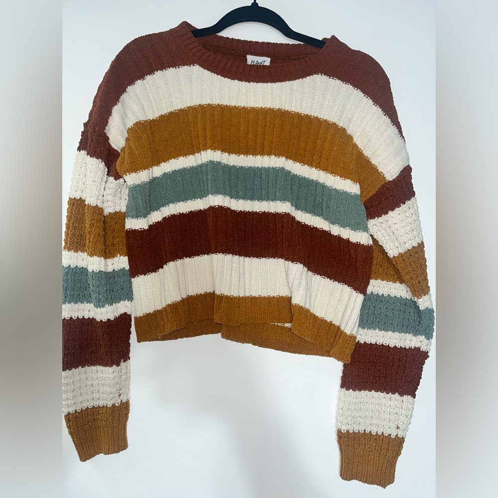 Cozy Striped Crew Neck Sweater